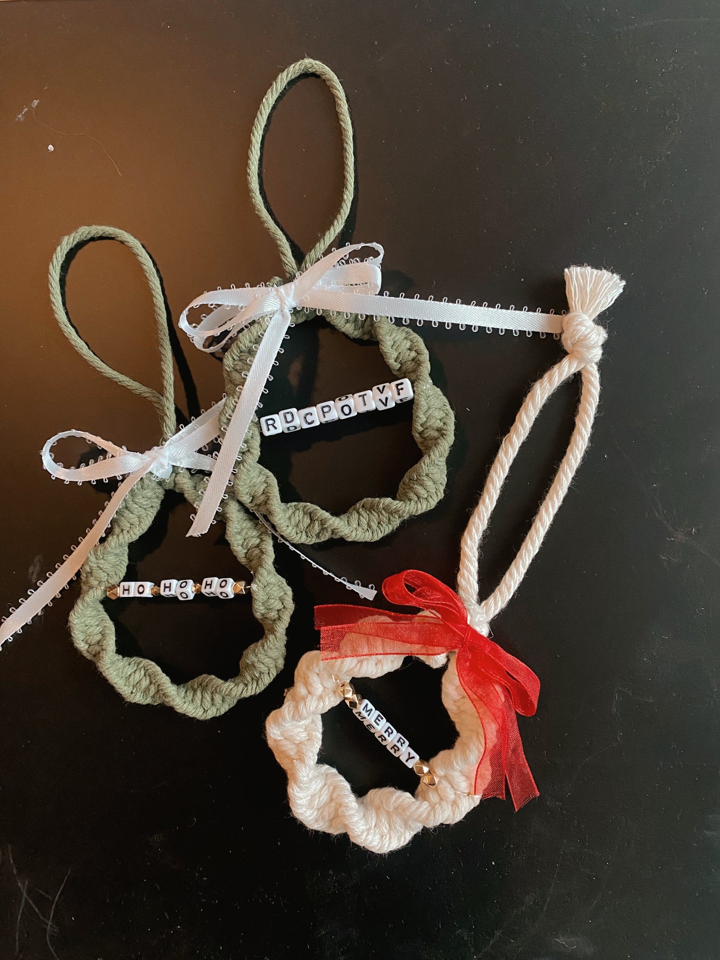 Personalized Macrame Wreath Ornament
